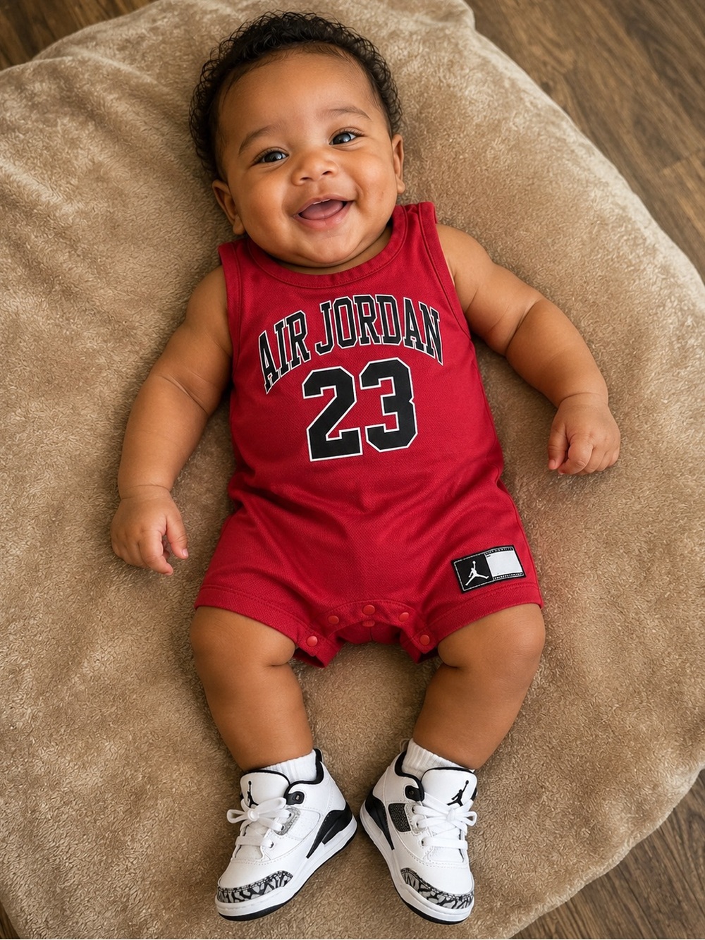 Jordan Red 'Air Jordan 23' Baby Romper